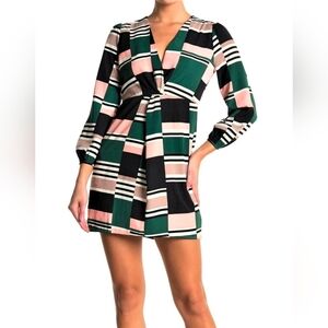 Lost + Wander Striped Multicolor V-Neck Dress